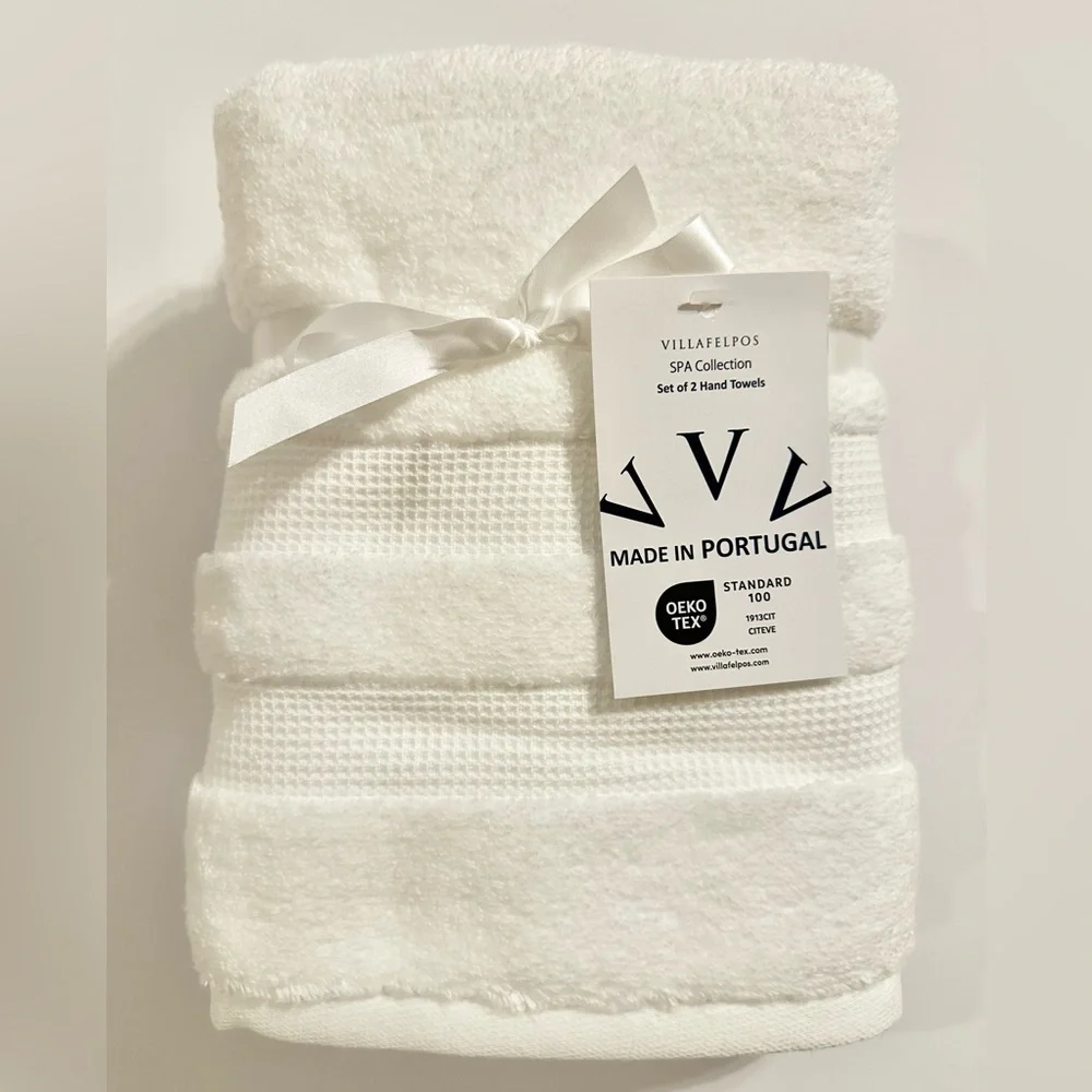 🎁VILLAFELPOS Spa Collection - Cotton Bath Towel Set - SEVEN (7) Pieces - White
